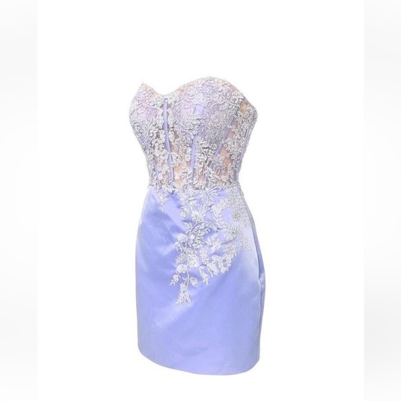 Stacees Dresses & Skirts - Y2K Fairy Satin Corset Dress Women’s 4-6 Rhinestone Glitter Mesh Lace Prom HOKO